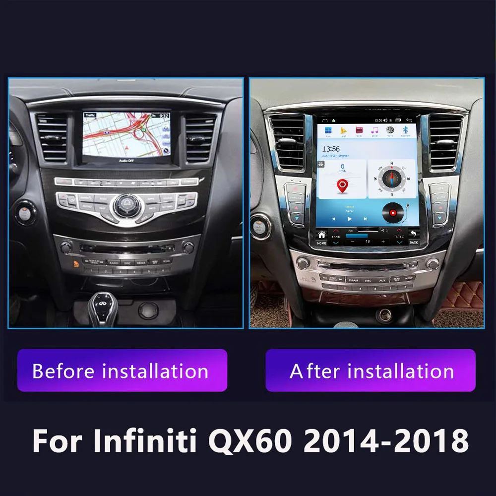 

For Infiniti QX60 JX35 2012-2019 Smart Radio Wireless DSP Carplay 2 Din Android 12 GPS Nav Car Bluetooth Video Players