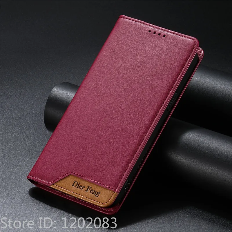 Leather Flip Phone Wallet Case with Magnetic Closure