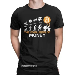 Men Women's Tee Shirt The Evolution Of Money Funny Bitcoin Tees Crypto Coin Cryptocurrency Tops T Shirts Plus Size Clothing