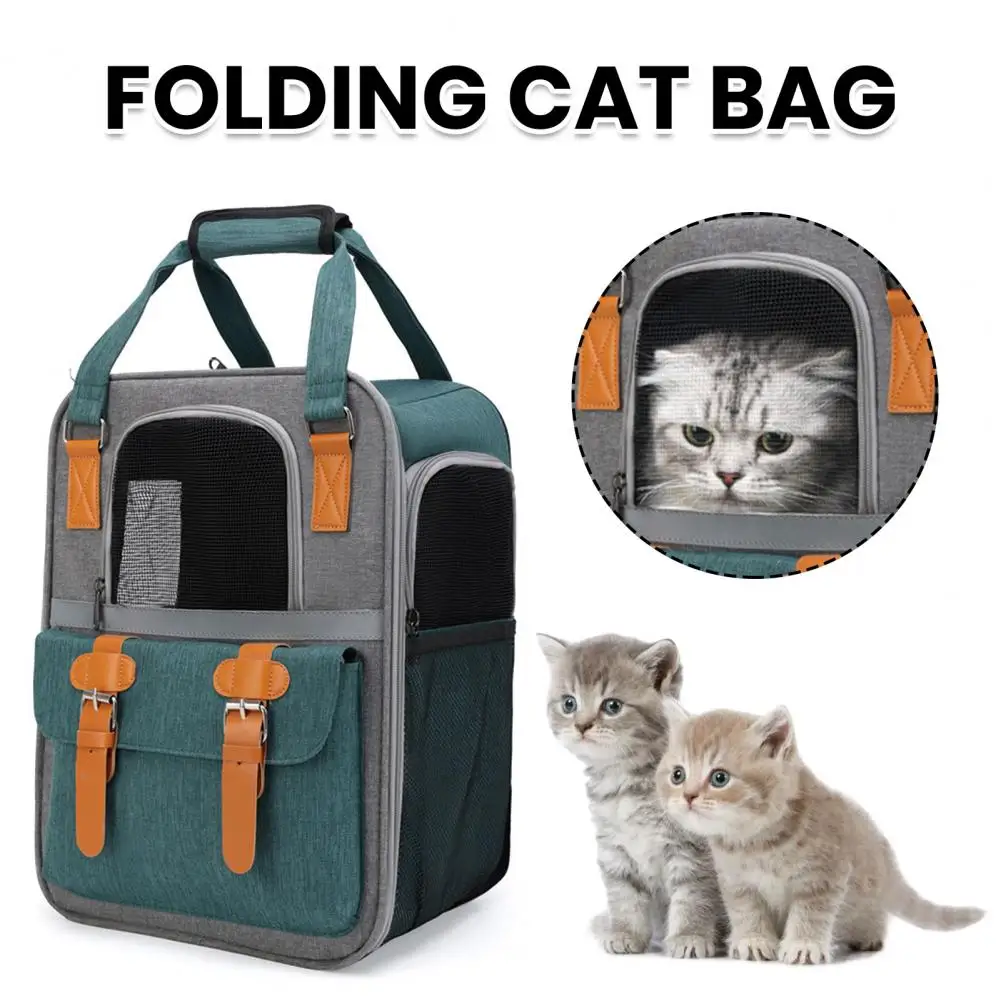 Pet Backpack Expandable Cat Backpack Portable Expandable Pet Carrier for Cats Dogs Breathable Travel Bag for Outdoor