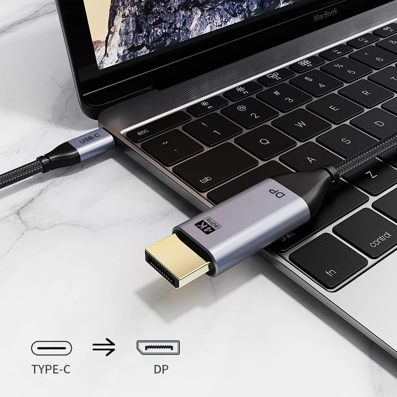 CABLETIME 4K 60Hz 썬더볼트 3 USB C-DisplayPort 케이블 USB 3.1 타입 C-DP 노트북 맥북 프로 비디오 전송 dp 케이블