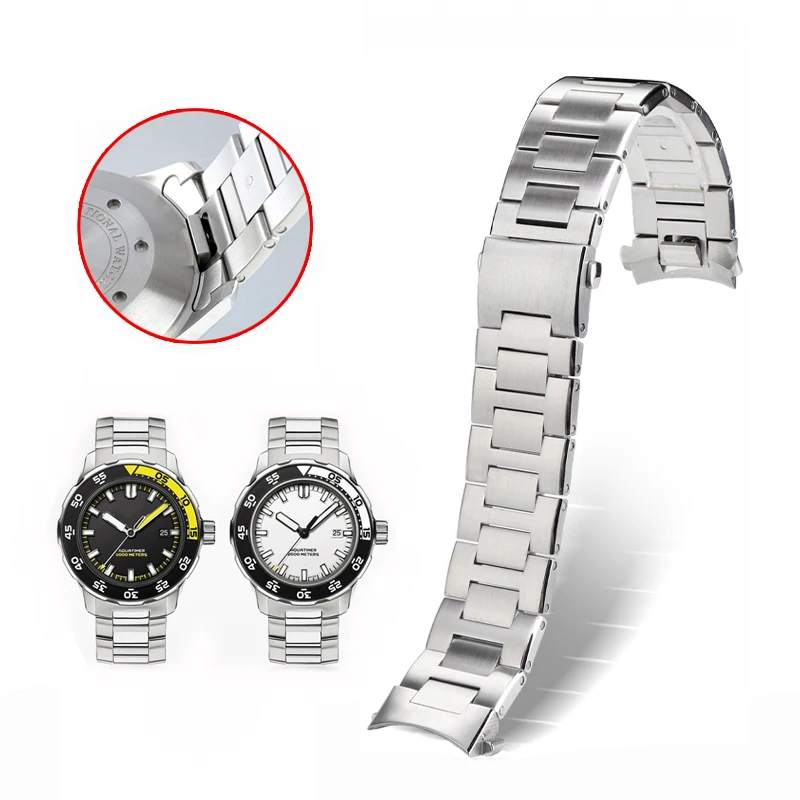 Per Iwc Ocean Chronometer Series Cinturino In Acciaio Inossidabile Solido Automatico Iw376709 376708 376711 Cinturino Per Cinturino Con Catena Dell'Or