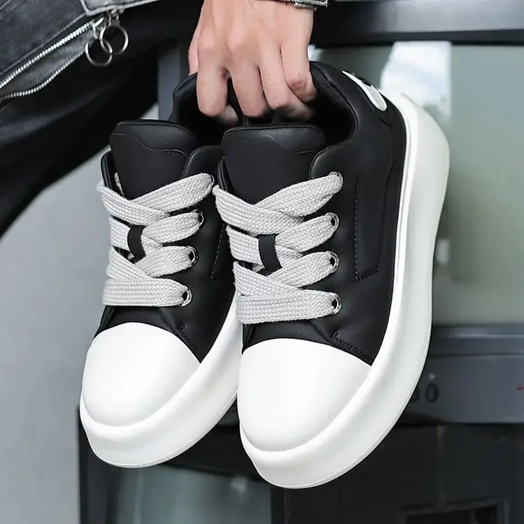 Sneakers Casual Mens Designer White Board Shoes Fashion Microfiber Leather Breathable Height Increased Flat Platform Sport Shoes 3