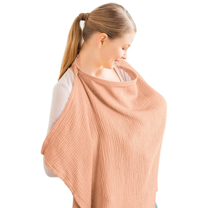 Breathable Baby Nursing Cover Maternity Breastfeeding Cover Cotton Muslin Baby Feeding Blanket Privacy Apron Stroller Blankets