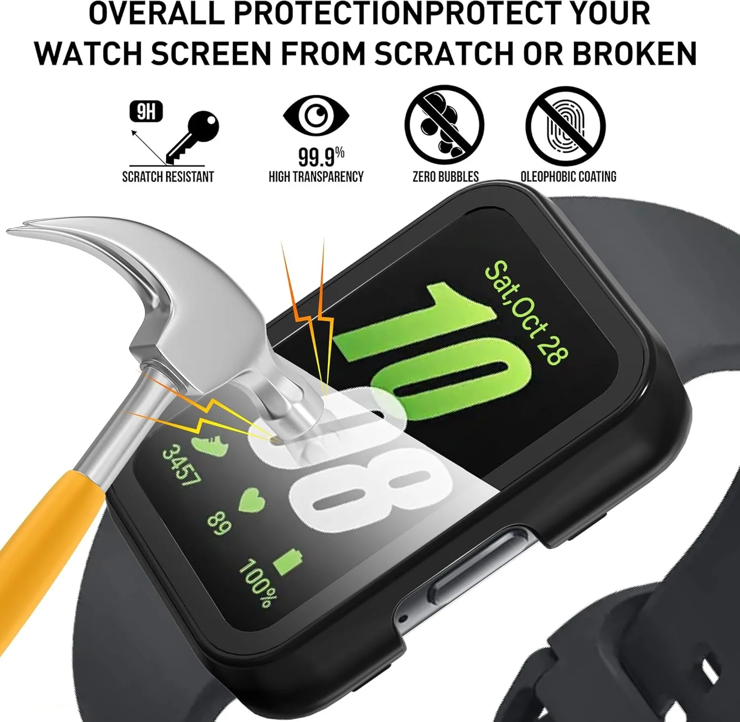 Matte Protective Case with Built-in Tempered Glass Screen Protector