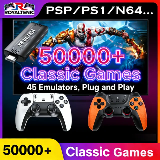 Console de jeu rétro intégrée avec plus de 50000 jeux pour PSP/PS1/N64/MD, console de jeu TV HD 4K, lecteur de jeux vidéo portable 1