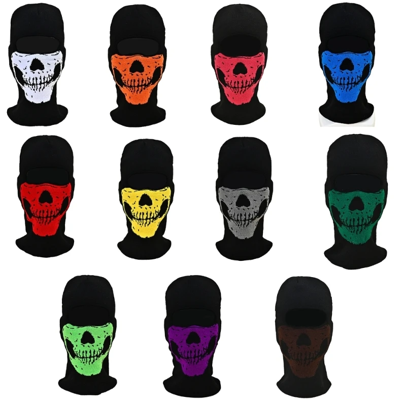 

New Balaclava Hat Horrid Skull Cap Crocheted Hat for Women Men Picture Props Scary Robber Cap Cosplay Halloween Party