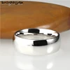 White Gold Color Tungsten Carbide Ring Simple Wedding Band Men Women Engagement Anniversary Gift Dome Polished Comfort Fit 3