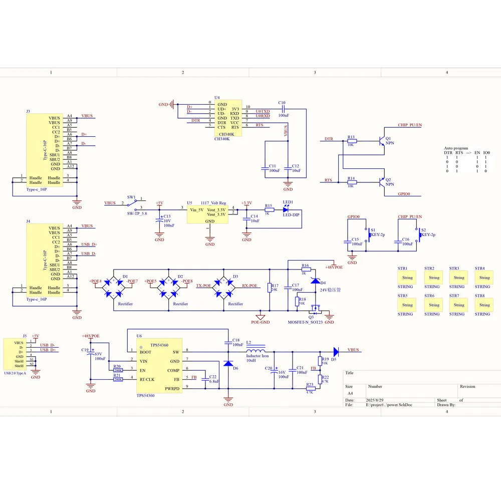 ESP32-S3 Entwicklungsboard mit POE-Stromversorgung 3DBI BT WiFi-Modul AI Internet of Things W5500 ETH ESP32-S3 N16R8 TF USB-4G Typ-C – Detail 4