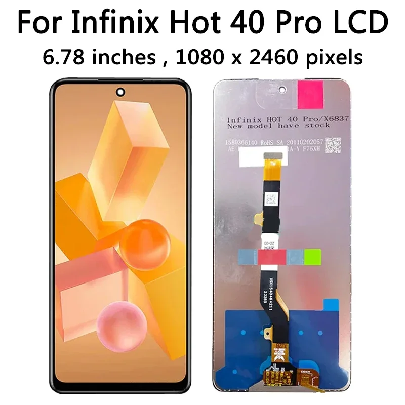  ִ LCD ÷ ġ ũ Ÿ  ǰ, Infinix Hot 40 Pro X6837  , Hot40Pro ÷, 6.78 ġ