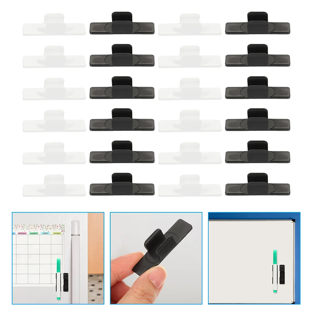 

White Board School Office Self-adhesive Whiteboard Pen Fixing Clips Plastic Pencil Clip Pen Clips Holders