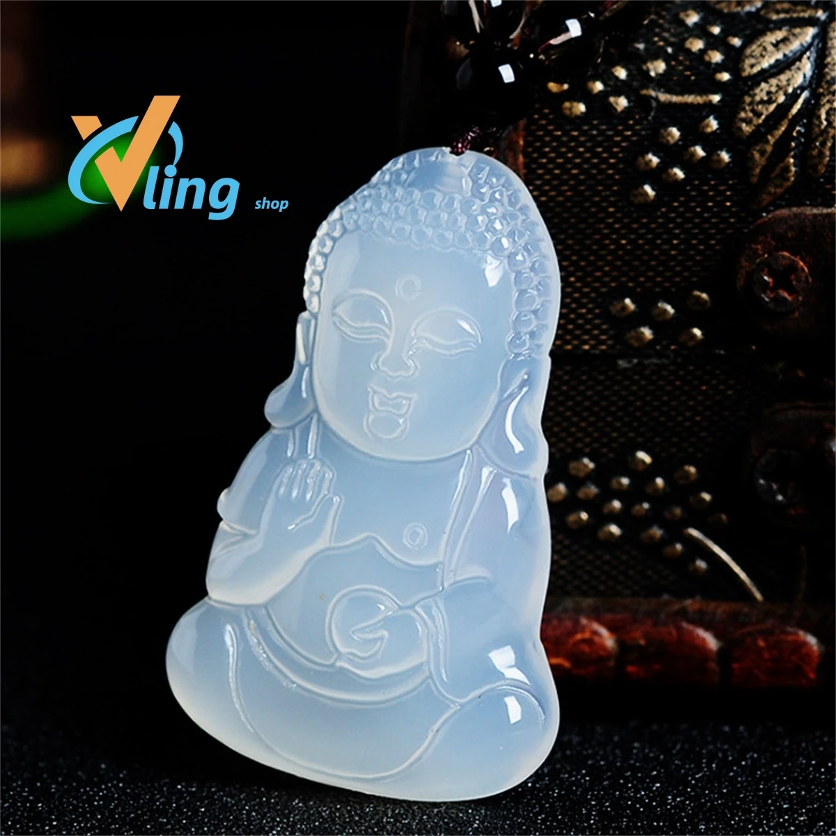 Chalcedony Manufacturers Wholesale  Cute Baby Buddha Pendants Jade Jewelry NecklacesExquisite Fashion Gift Charm Retro Amulet