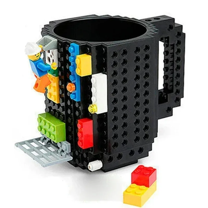 350ml Creative Milk Mug Coffee Cups Creative Build-on Brick Mug Cups Drinking Water Holder for LEGO Building Blocks Design
