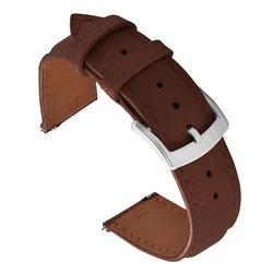 Premium Quick Release Leather FKM Rubber Watch Band with 3 - Layer Comfort Design for All Genders (Brown)