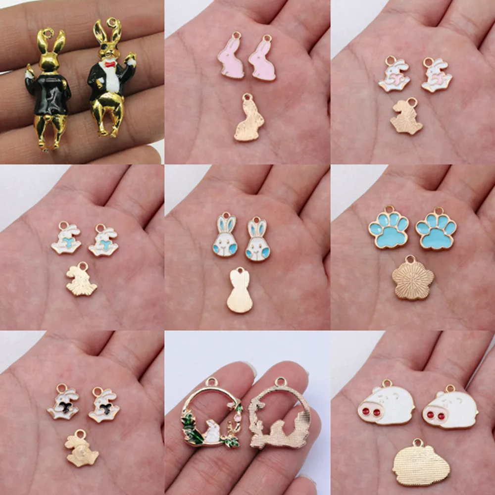 

Rabbit Sheep Enamel Charms Pendant Supplies Jewelry Tools