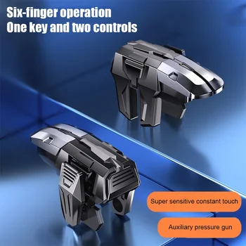 Controller mobile nero per giocatori Controller di gioco Comodo grilletto da gioco mobile antiscivolo per sparatutto con chiave in lega Pubg portatile