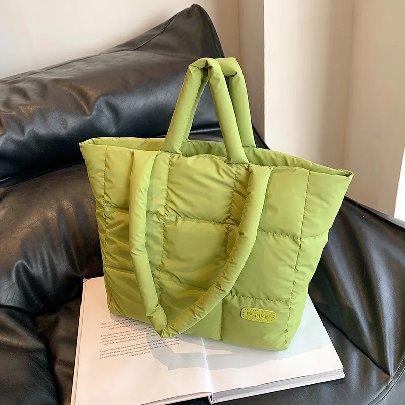 Green Design Puff Bag For Women 2023 Winter Space Cotton