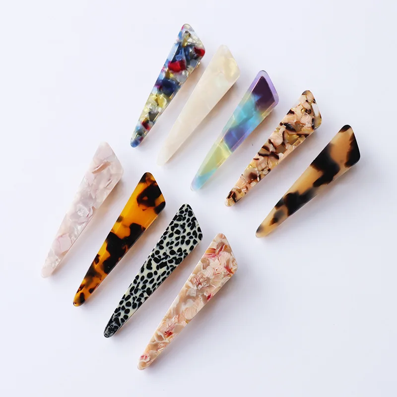 

New Korean Acetate Hair Clips Barrette Colorful Simple Triangle Geometric Side Pins for Girls Women Hair Accessories Headwear