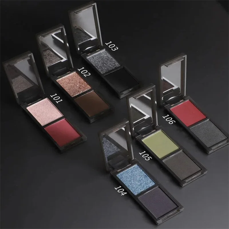 Hot Biya 2Colors Eyeshadow Protable Red Black Plate Matte Eye Shadow Dark Smoky Cosmetics Makeups Party Halloween DIY Wholesale 5