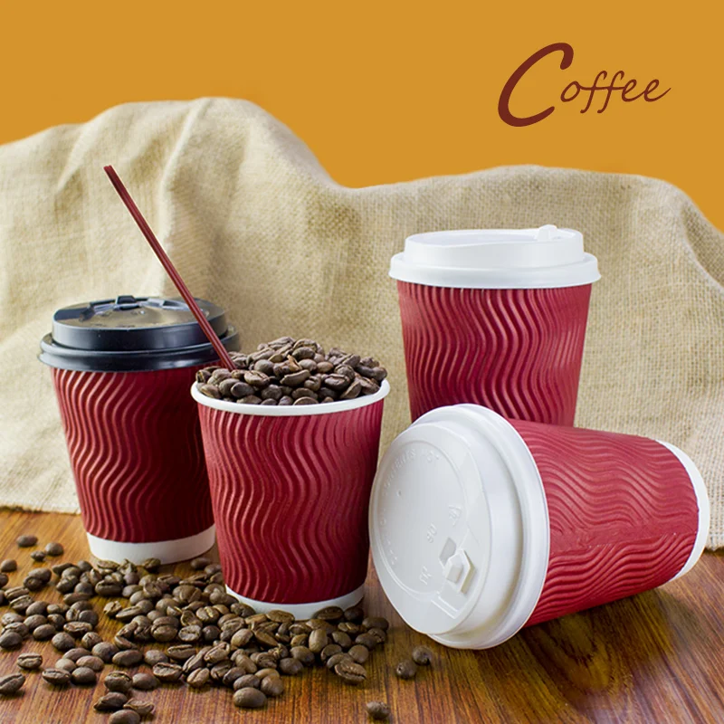 

50pcs/pack Disposable Paper Cups 12oz Coffee Mug Coffee Milk Cup Paper Cup For Hot Drinking Party Supplies