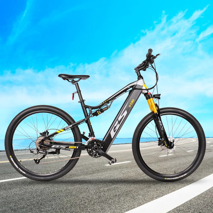 Aluminum Alloy Electric Bicycle with Strong Rear-Drive Engine Tires, Convenient Low Noise Ebike, New Full Suspen