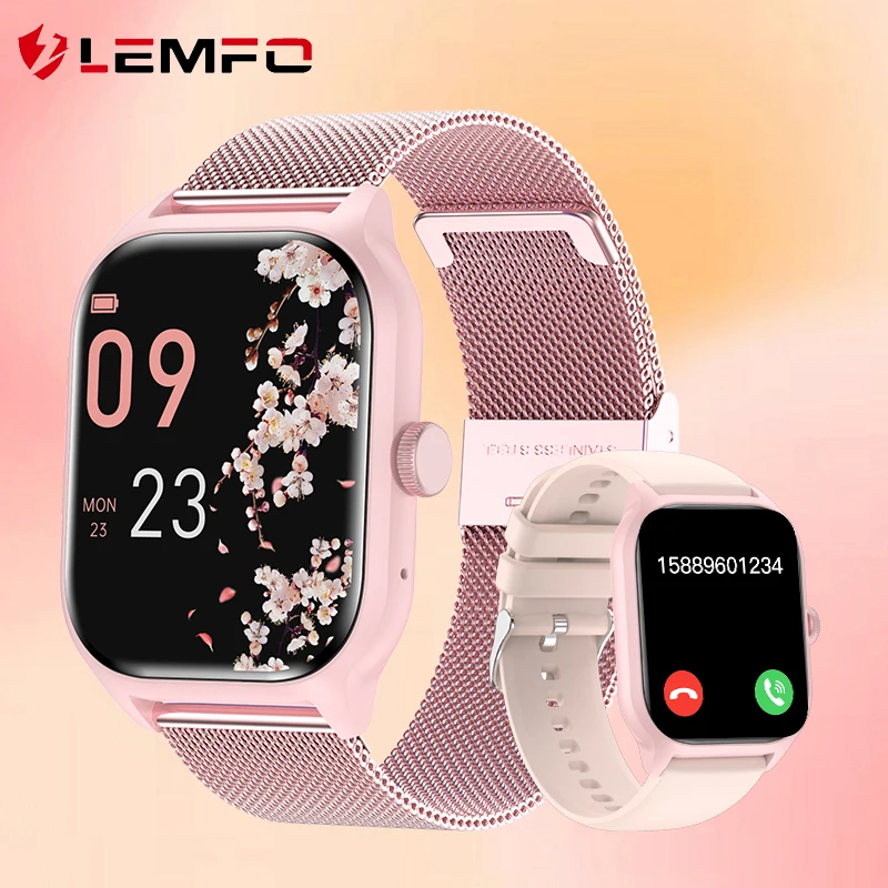 LEMFO Smart Watch Bluetooth Call Music for Men 2.01" Full Touch Dial Fitness Tracker Waterproof smart watch