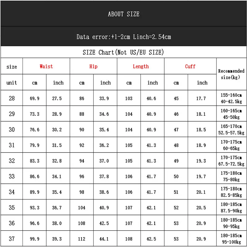 Men Flared Trousers Bell Bottom Pants Sizes 28-37