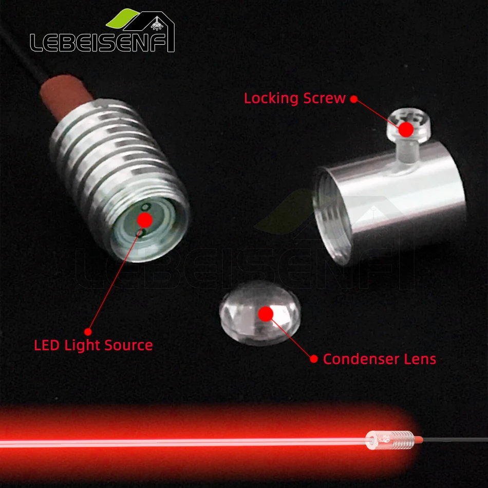 Fiber Optic Lamp 5V USB LED Light Source 1.5W 8 Colors Mini Illuminator Aluminum LED Emitter for Side Glow Fiber Optic Lamp Car/Home Light Holder