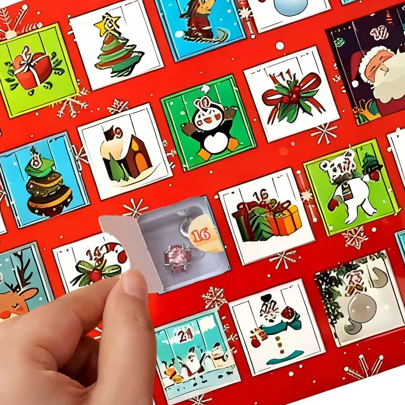 Christmas Advent Calendar Bracelet 24 Days of Xmas Countdown Calendar Surprise Gift Boxes DIY Creative Jewelry Charm Making Kit