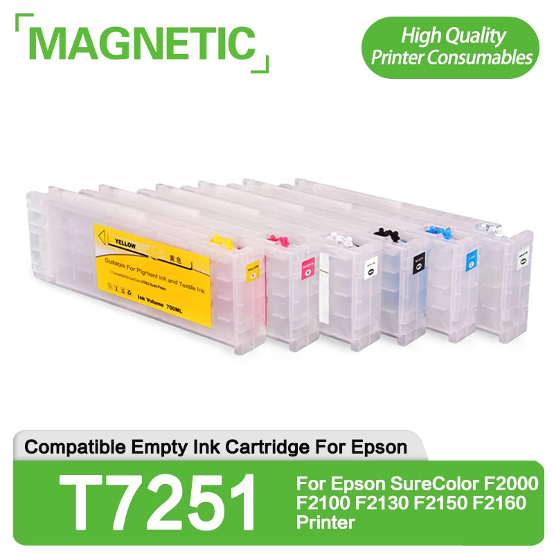 

T7251-T7254 T725A Compatible Empty Refillable Ink Cartridge With Chip For Epson SureColor F2000 F2100 F2130 F2150 F2160 Printer