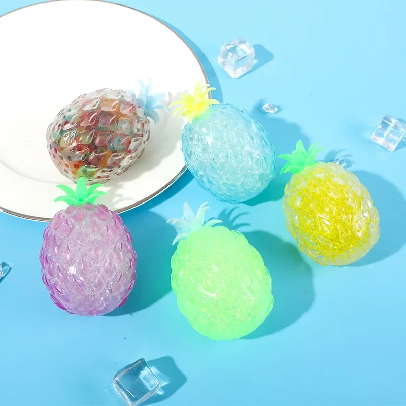 

Creative Fruits And Vegetables Pineapple Vent Ball Squeeze Kneading Music Decompression Soft Glue Children's Decompression Toys