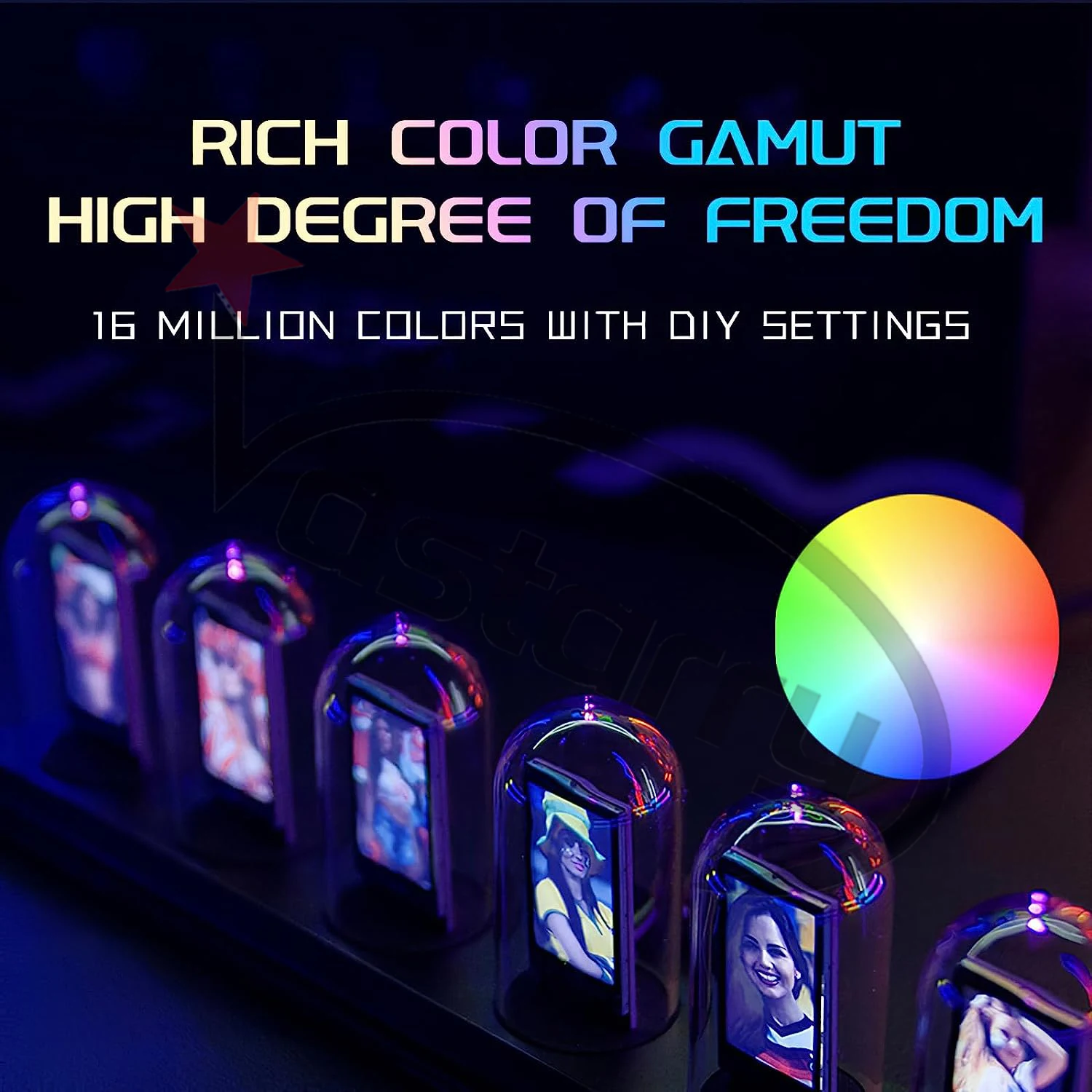 Nixie Tube Clock Glow Tube Clock IPS Color Screen Digital DIY Analog Digital Desktop Decoration Gift