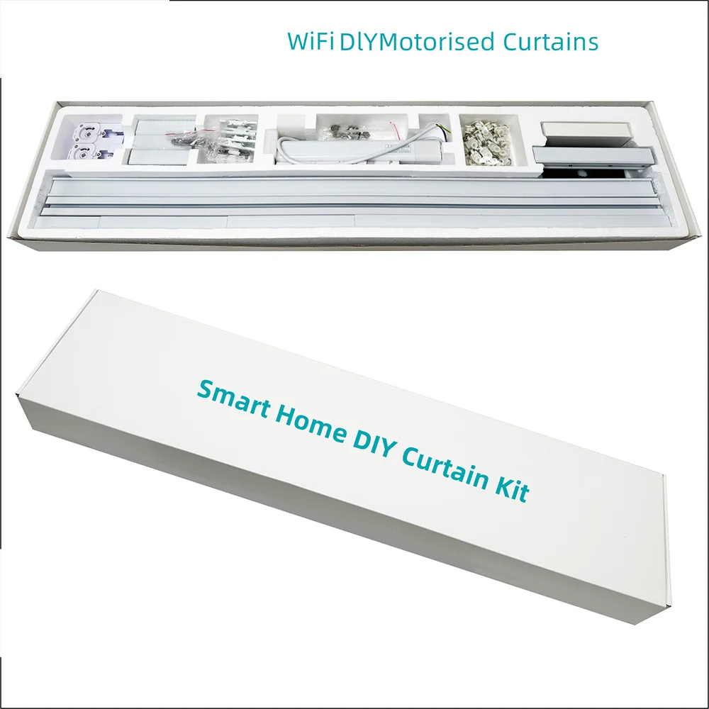 Tuya Wifi 스마트 커튼 드라이버, 리모컨 및 전동 레일 트랙 Alexa를 갖춘 자동 DIY 스마트 커튼 키트 시스템