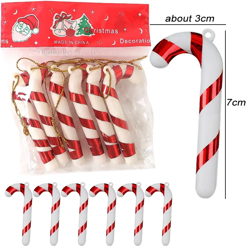 thumbnail image 1 of 6 piezas de adornos colgantes de bolas de caramelo con forma de piruleta roja de Navidad para el hogar, regalos de Año Nuevo 2024, 1 of 5