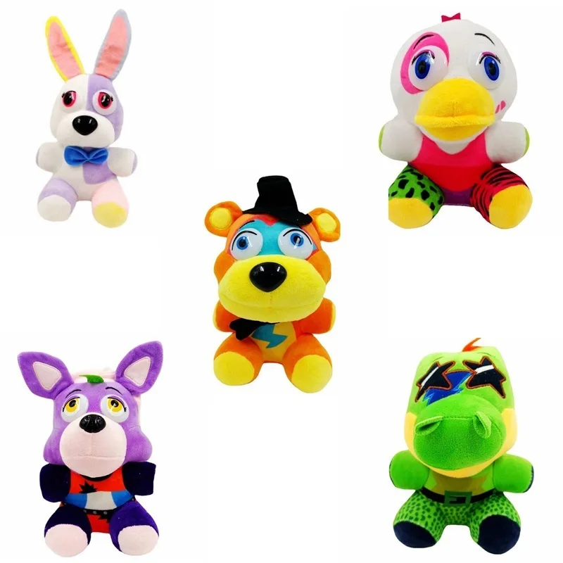 25cm FNAF Plushie Toys Soft Stuffed Animal Doll Cartoon Bonnie Duck Freddy Foxy Plushies Gifts