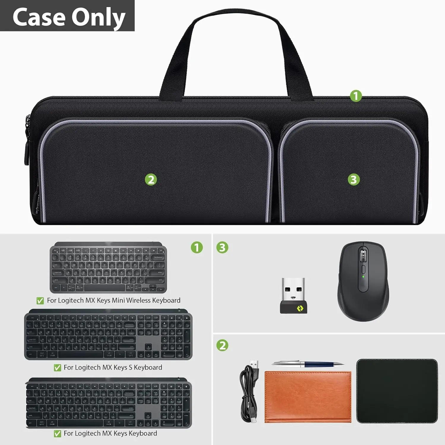 (Box Only) Protective Travel Case for Logitech MX Keys S/MX Keys/MX Keys Mini Wireless Keyboard. Keyboards Carrying Storage