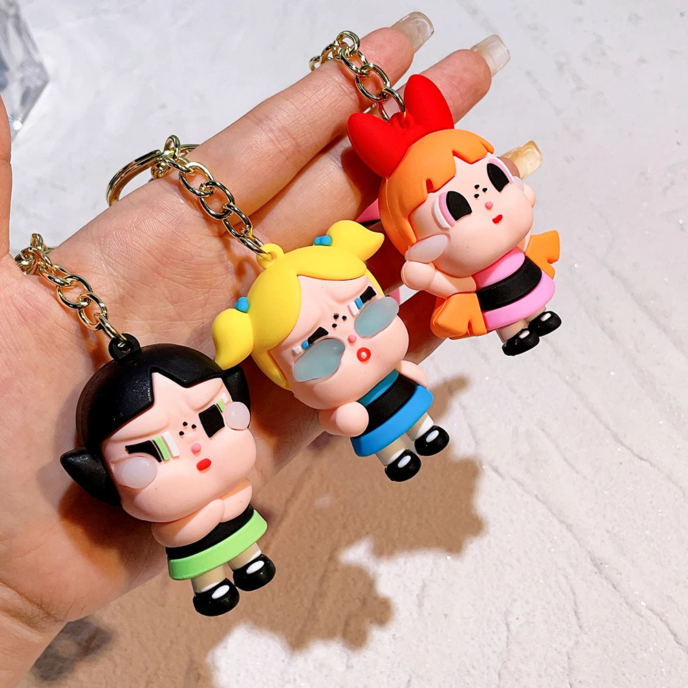 パワーパフガールズ　バブルズ　キーホルダー　ミニフィギュア　レトロ　希少　レア 90年代レア☆パワパフガールズ バブルス 立体キーホルダー