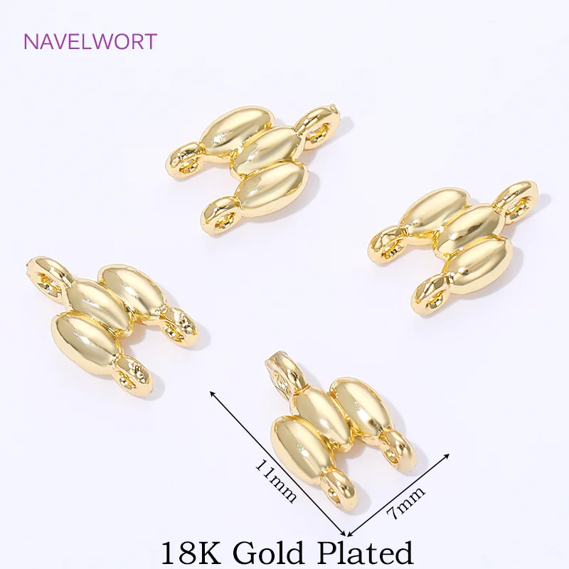 11 mm * 7 mm 18K vergoldete Messing-2-reihige Verbinder für die Herstellung von Armbändern, Verbinder für Schmuck, DIY-Halsketten-Herstellungszubehör – Detail 25