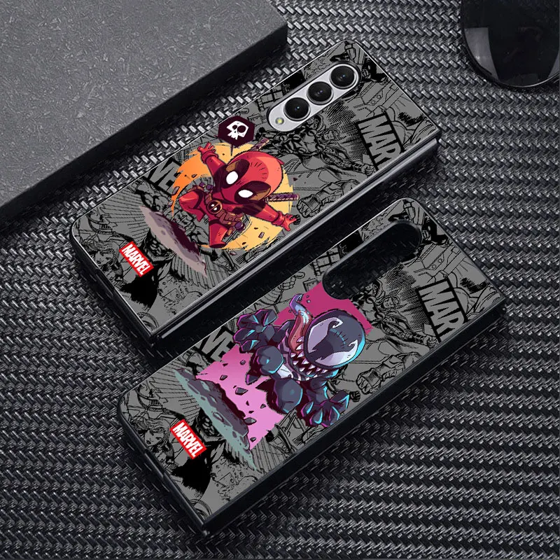 Marvel Cartoon Iron Man Spiderman Case Per Samsung Galaxy Z Fold4 5G Z Fold3 Z Fold5 5G Zfold4 Hard Pc Cover Antiurto