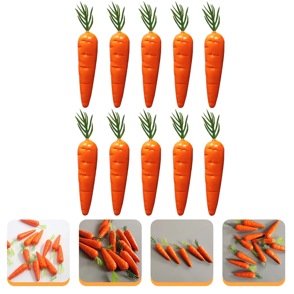10 Pcs Carrot Lifelike Artificial Carrots Props Mini Crafts Foam Office Ornaments artificial leather self adhesive door bottom gap sealing strip for soundproofing acoustic foam doors joint gap protection
