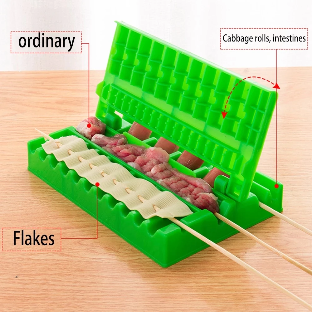 Barbecue Stringer Fast Skewer Kebab Maker Box Machine Beef Meat Vegetable String Grill Barbecue Kitchen Accessories Bbq Gadget