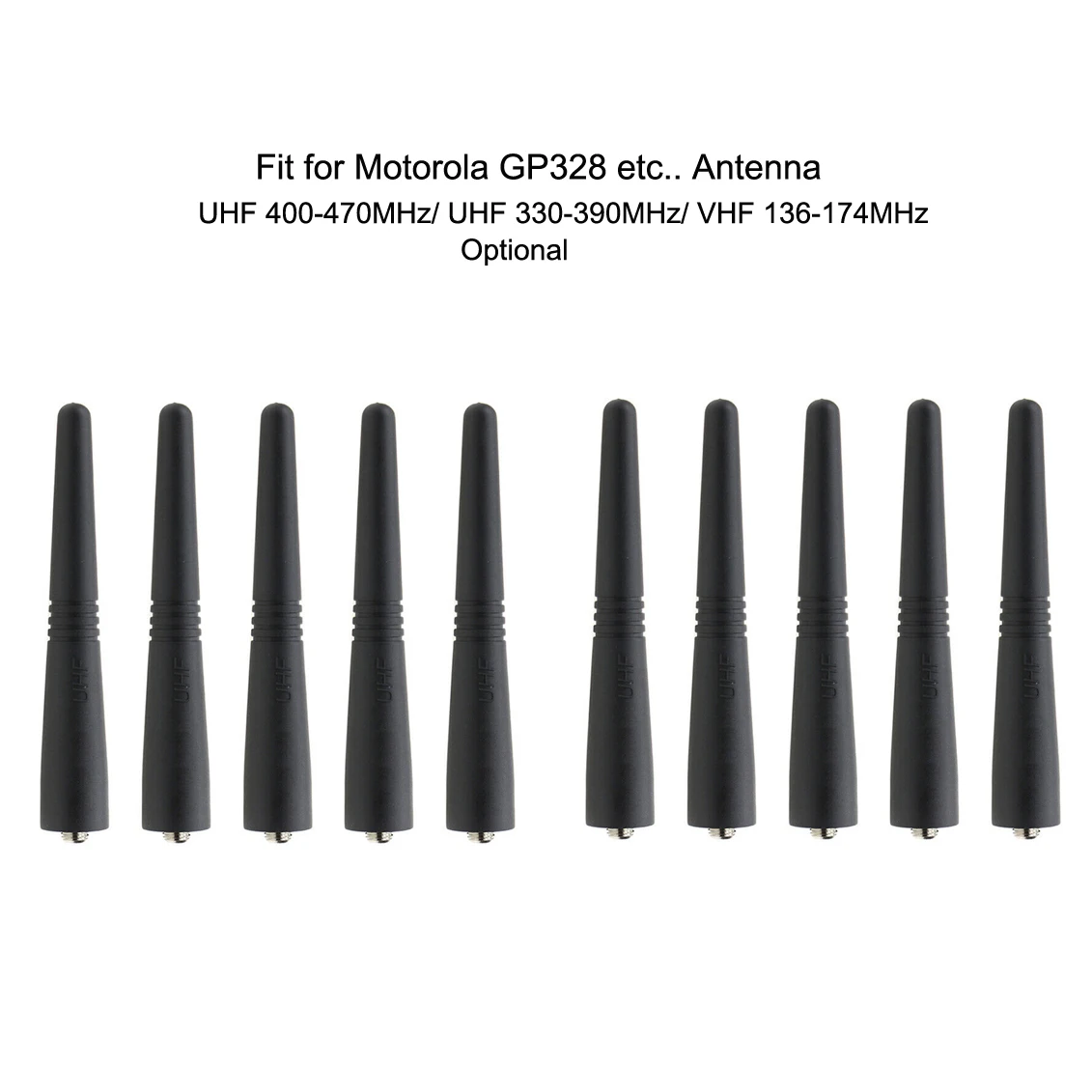 

10PCS 9cm UHF 400-470Mhz/330-390MHz/VHF 136-174MHz Stubby Antenna for Motorola GP338 GP328 GP3188 GP68 GP88 HT1250 EP450 Radio