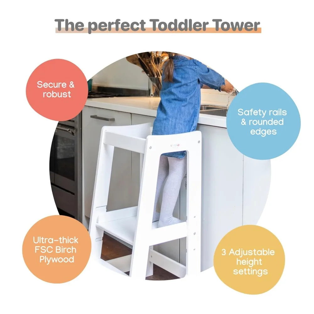 Toddler Tower Toddlers Kitchen Stool Helper Kids Kitchen Step Stool Adjustab