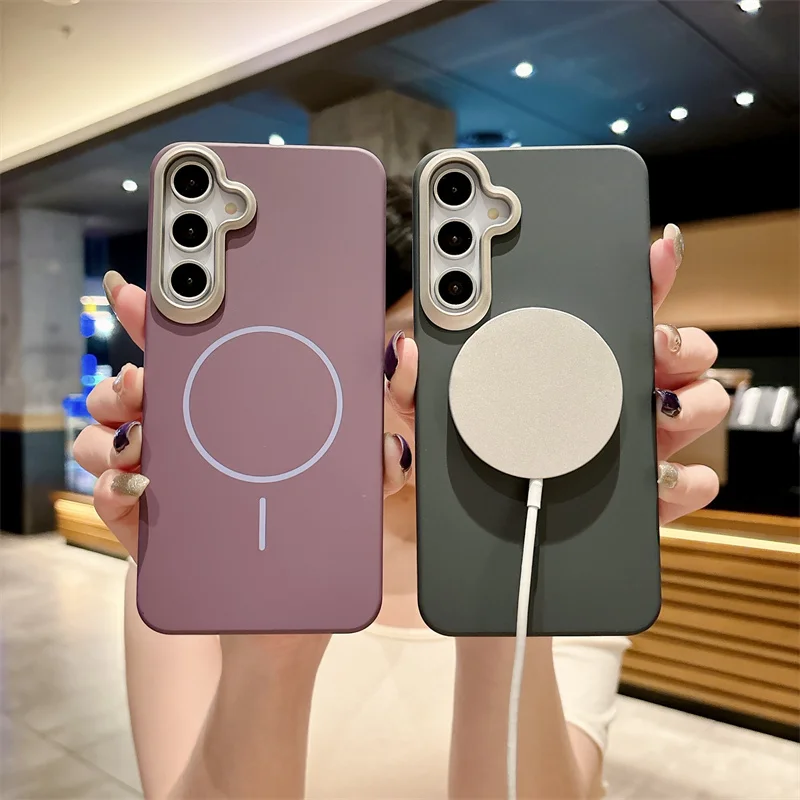 Solid Color Hard Magnetic Phone Case with Magsafe Back Cover