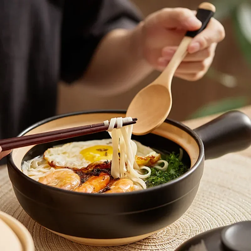 Japanese Style Soup Pot Crock Pots Casserole Ceramic Saucepan High Temperature Resistant Cooking Pan for Gas Stove