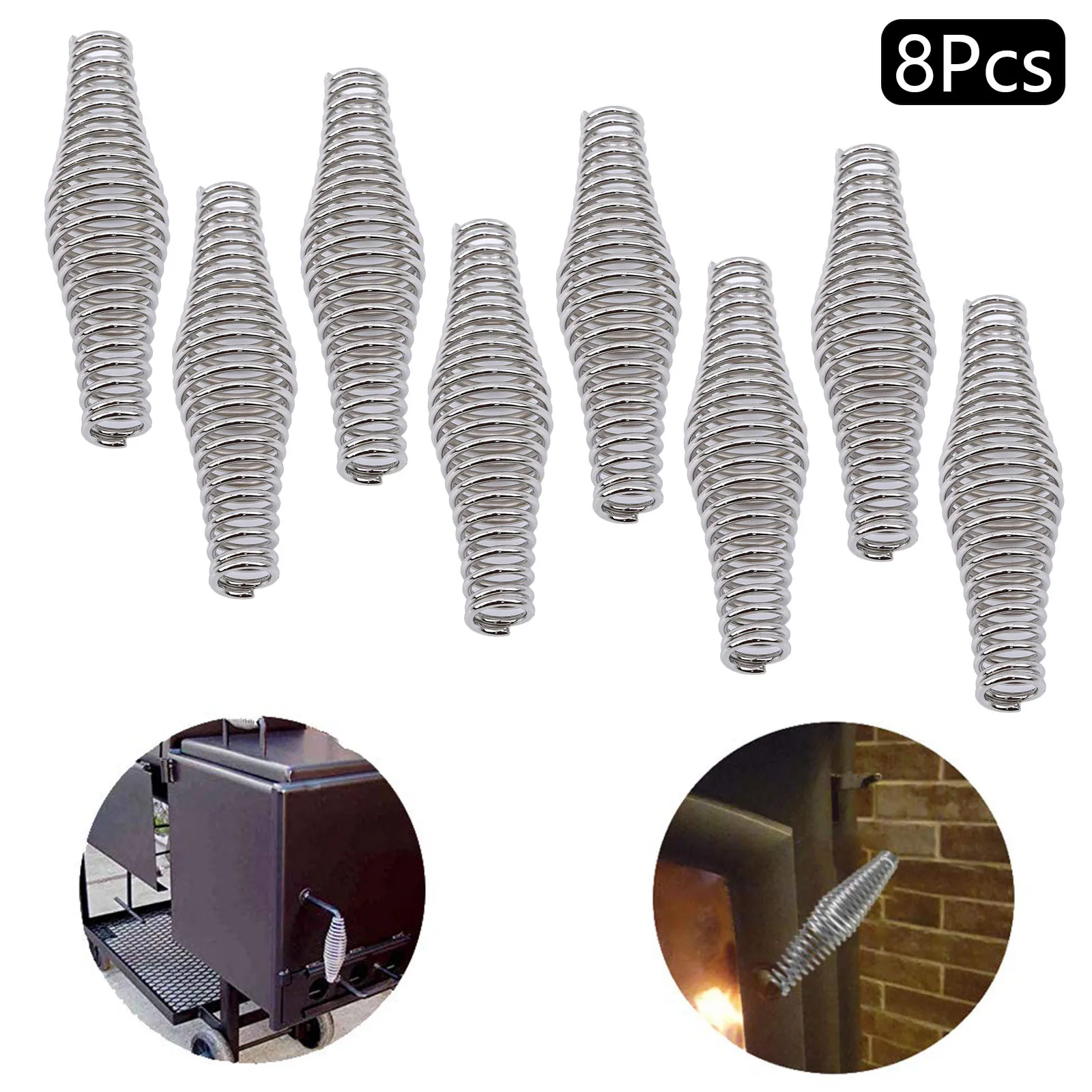 Spring Steel Handle 4/8Pcs 11cm*3.2cm Fireplace Door Handle Barbecue Grill Basket Spring Replacement Accessories