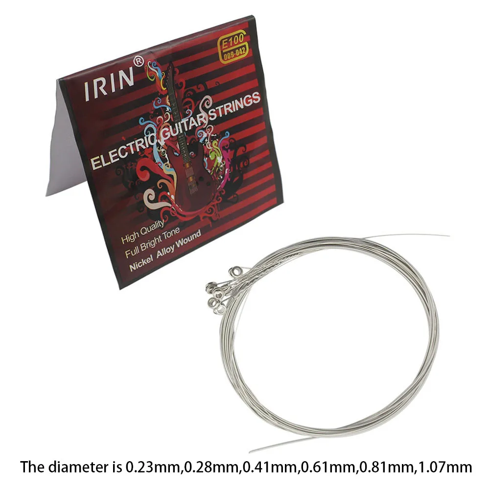 

E100 Guitar Strings Parts Rock Set Silver String Wound 11.5*11*0.5cm Electric Guitar GuitarStrings IRIN Brand New