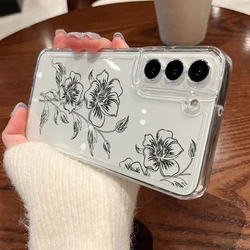 Floral Print Clear Silicone Telefoonhoes