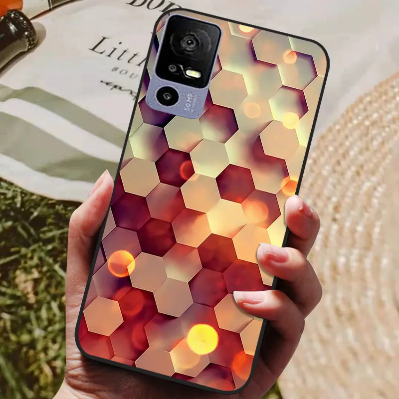Silicone Back Cover Phone Case with Soft Bumper - Black
