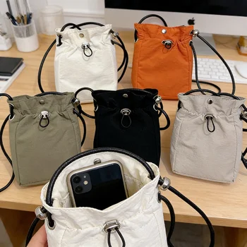 Borsa a Tracolla per Telefono, Piccola Borsa in Nylon per Cellulare, Borsa a Tracolla per Smartphone con Cerniera